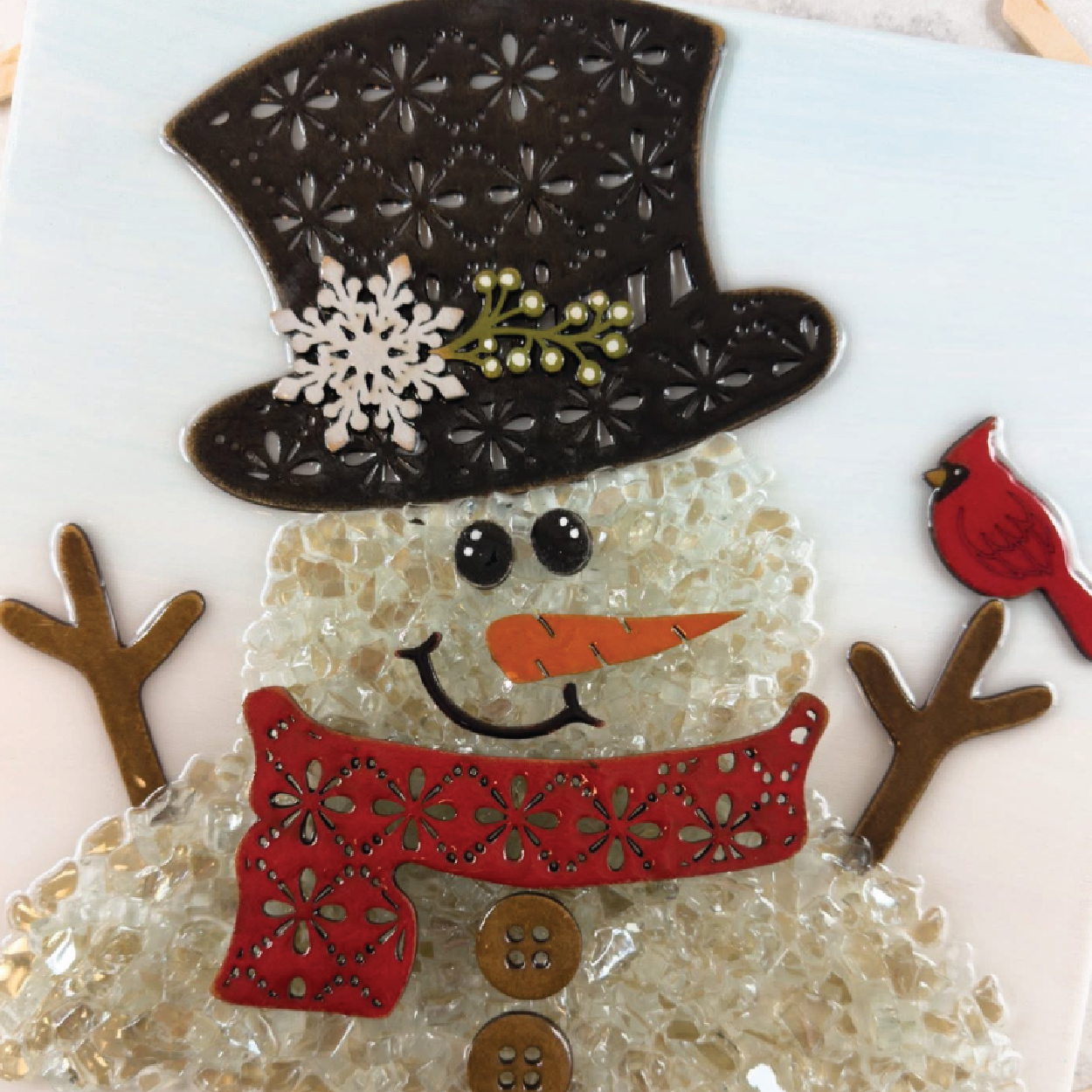 Resin & Glass Snowman Picture : December 15