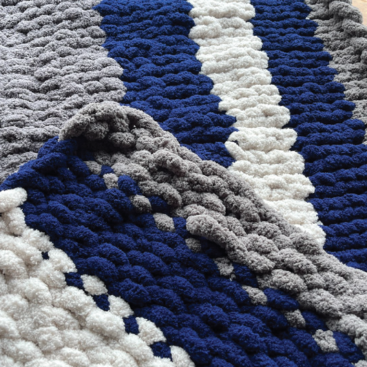 Hand Knit Chunky Blanket  :  December 3
