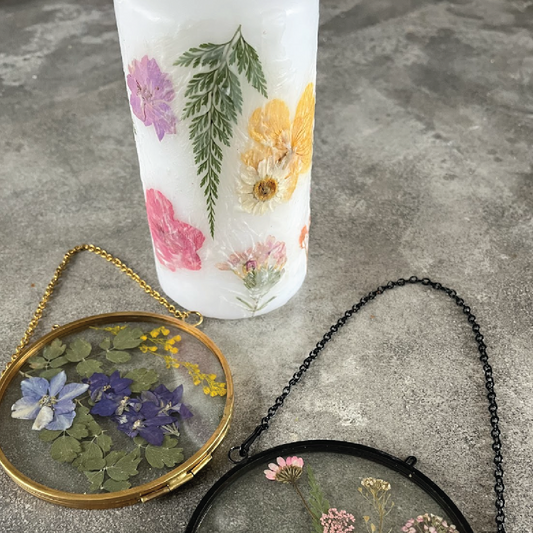 Pressed Flower Picture and Candle  :  May 4